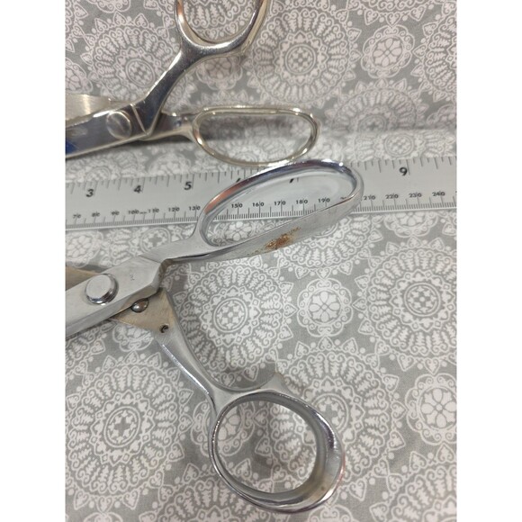 Wiss Model S-97 Pinking Shears, USA Made, Silver Tone Sewing Scissors - Picture 5 of 7